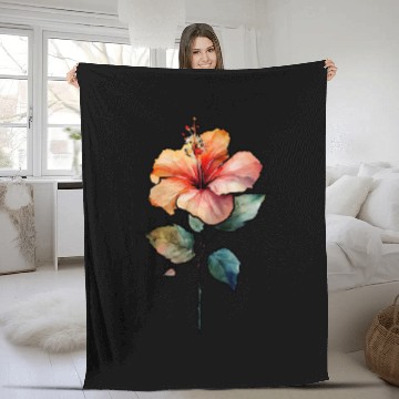 Discover Hibiscus Fleece Blankets