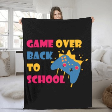 Discover Game Over Back To School Funny Student Fleece Blankets