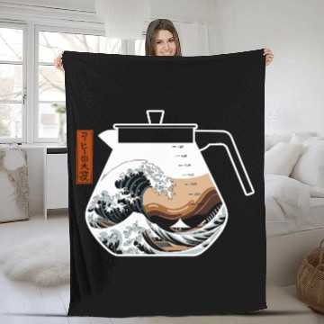 Discover The Great Wave of Coffee Artistic Caffeine Lover Fleece Blankets