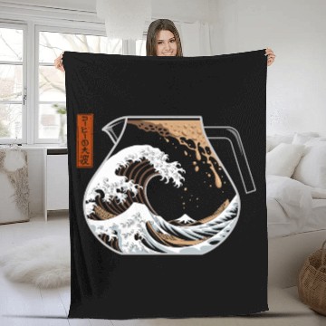 Discover The Great Wave of Coffee Artistic Caffeine Lover Fleece Blankets