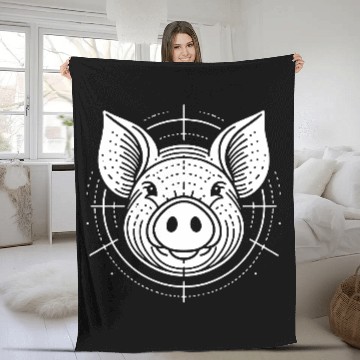 Discover Pig face pigs vector farm animal path20 Fleece Blankets