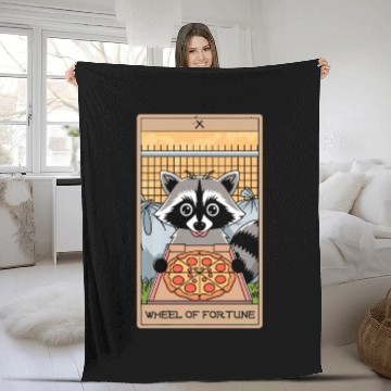 Discover Wheel of Fortune Raccoons Tarot Card Fleece Blankets