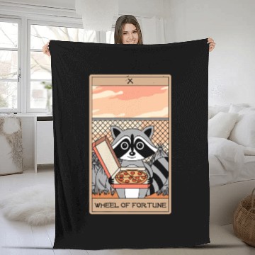 Discover Wheel of Fortune Raccoons Tarot Card Fleece Blankets
