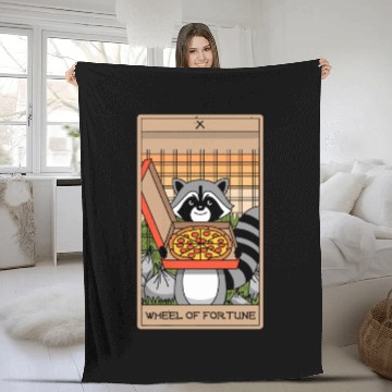 Discover Wheel of Fortune Raccoons Tarot Card Fleece Blankets