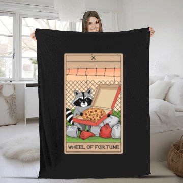 Discover Wheel of Fortune Raccoons Tarot Card Fleece Blankets