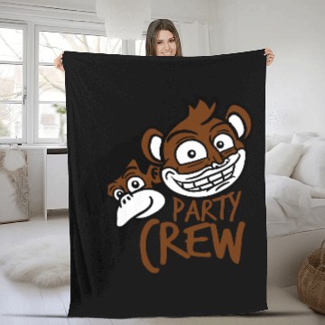 Discover Monkey Chimpanzee Party Animals Crew Team Friends Fleece Blankets