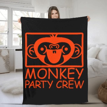 Discover Monkey Chimpanzee Party Animals Crew Team Friends Fleece Blankets