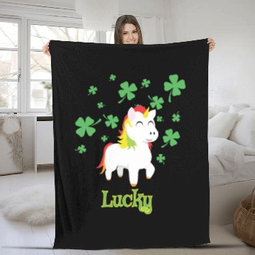 Discover Lucky Unicorn Fleece Blankets