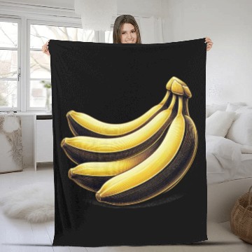 Discover Banana food art bananas design 2 Fleece Blankets