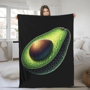Discover Avocado food art vegan design 6 Fleece Blankets