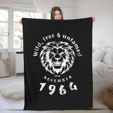Discover 60th birthday Wild, free & untamed since 11/1964 Fleece Blankets