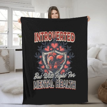 Discover Depression Awareness Introverted Fight Mental Heal Fleece Blankets