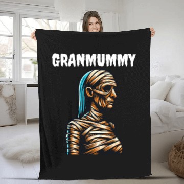 Discover Mummy Grandma GRANMUMMY Halloween Women Horror Fleece Blankets