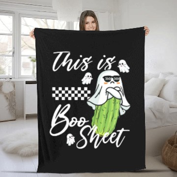 Discover This is Boo Sheet pickle Boo funny Ghost Halloween Fleece Blankets