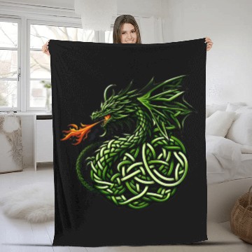 Discover Celtic Dragon Knot Fleece Blankets