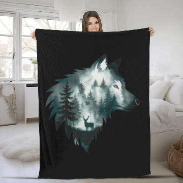 Discover A Captivating Intricate Artwork Featuring A Wolf Fleece Blankets