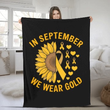 Discover September We Wear Gold Childhood Cancer Awareness Fleece Blankets