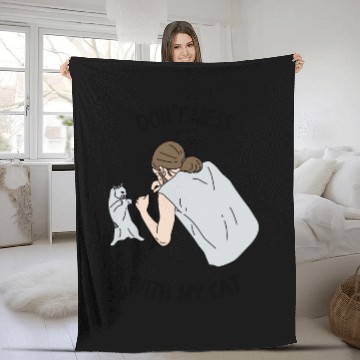 Discover Don’t Mess With My Cat Funny Animal Print Fleece Blankets