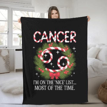 Discover Cancer Zodiac Christmas: Nice List Fleece Blankets