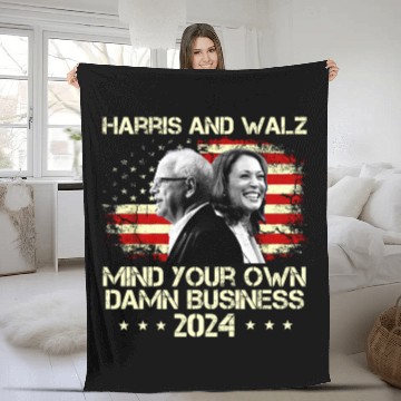Discover Waltz 2024 Us Flag Mind Your Own Damn Business Fleece Blankets