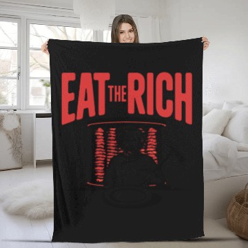 Discover Eat The Rich Döner Kebab Satirical Design Fleece Blankets