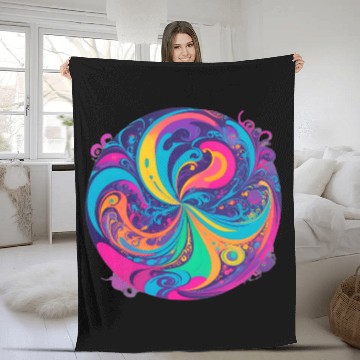 Discover Color Swirl of Psychedelic Motion and Energy Fleece Blankets