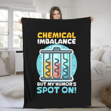 Discover Depression Awareness Chemical Imbalance Humor Fleece Blankets