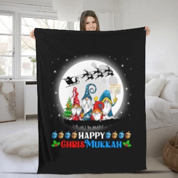 Discover Happy Chrismukkah Gnomes Christmas Hanukkah Fleece Blankets