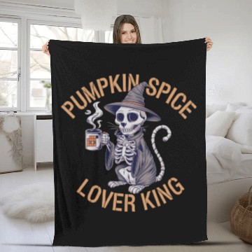 Discover Pumpkin Spice Lover King For Pumpkin Spice Fans Fleece Blankets