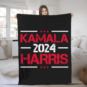 Discover Kamala Harris 2024 for President Vote Tim Walz Fleece Blankets