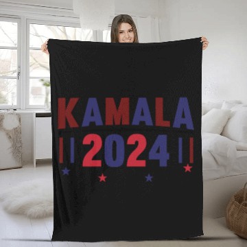 Discover Kamala Harris 2024 for President Vote Tim Walz Fleece Blankets
