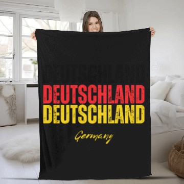 Discover Germany flag, German pride Fleece Blankets