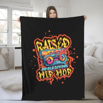 Discover Raised On Old School Hip Hop - Music Fleece Blankets