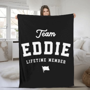 Discover Team Eddie Lifetime Member Funny Name Eddie Fleece Blankets