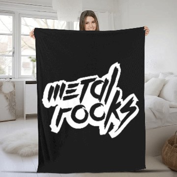 Discover Heavy Metal Rocks Hard Rock Music Text Quote Logo Fleece Blankets