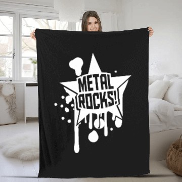 Discover Heavy Metal Rocks Hard Rock Music Graffiti Star Fleece Blankets