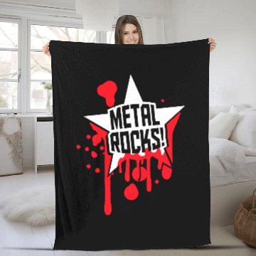 Discover Heavy Metal Rocks Hard Rock Music Graffiti Star Fleece Blankets
