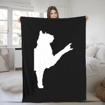 Discover Cat Heavy Metal Hand Gesture Hard Rock Music Pet Fleece Blankets