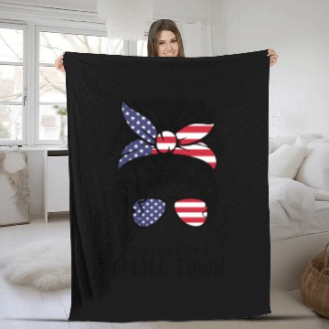 Discover Try That In a Small Town US Flag Girl Fleece Blankets