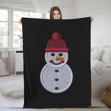 Discover Snowman embroidered Fleece Blankets