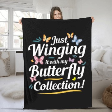 Discover Butterfly Butterflies Insect Collector Entomology Fleece Blankets