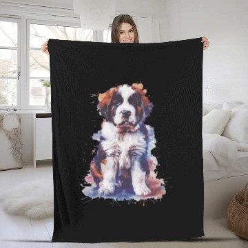 Discover Saint Bernard Fleece Blankets