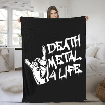 Discover Heavy death metal 4 life hand gesture graffiti fun Fleece Blankets