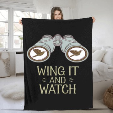 Discover Wing It and Watch Birdwatching Nature Adventure Fleece Blankets