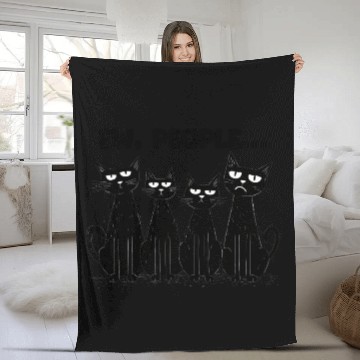 Discover Ew, People (Black Cats) by Asarteon Fleece Blankets