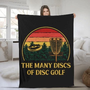 Discover Many Discs of Disc Golf Hobby Golfer Activities Fleece Blankets