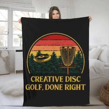 Discover Creative Disc Golf Done Motivational Quote Golfer Fleece Blankets