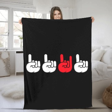 Discover 4 Be Different Heavy Metal Hard Rock Hand Gestures Fleece Blankets