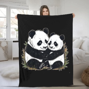 Discover Panda Fleece Blankets