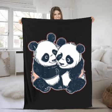 Discover Panda Fleece Blankets